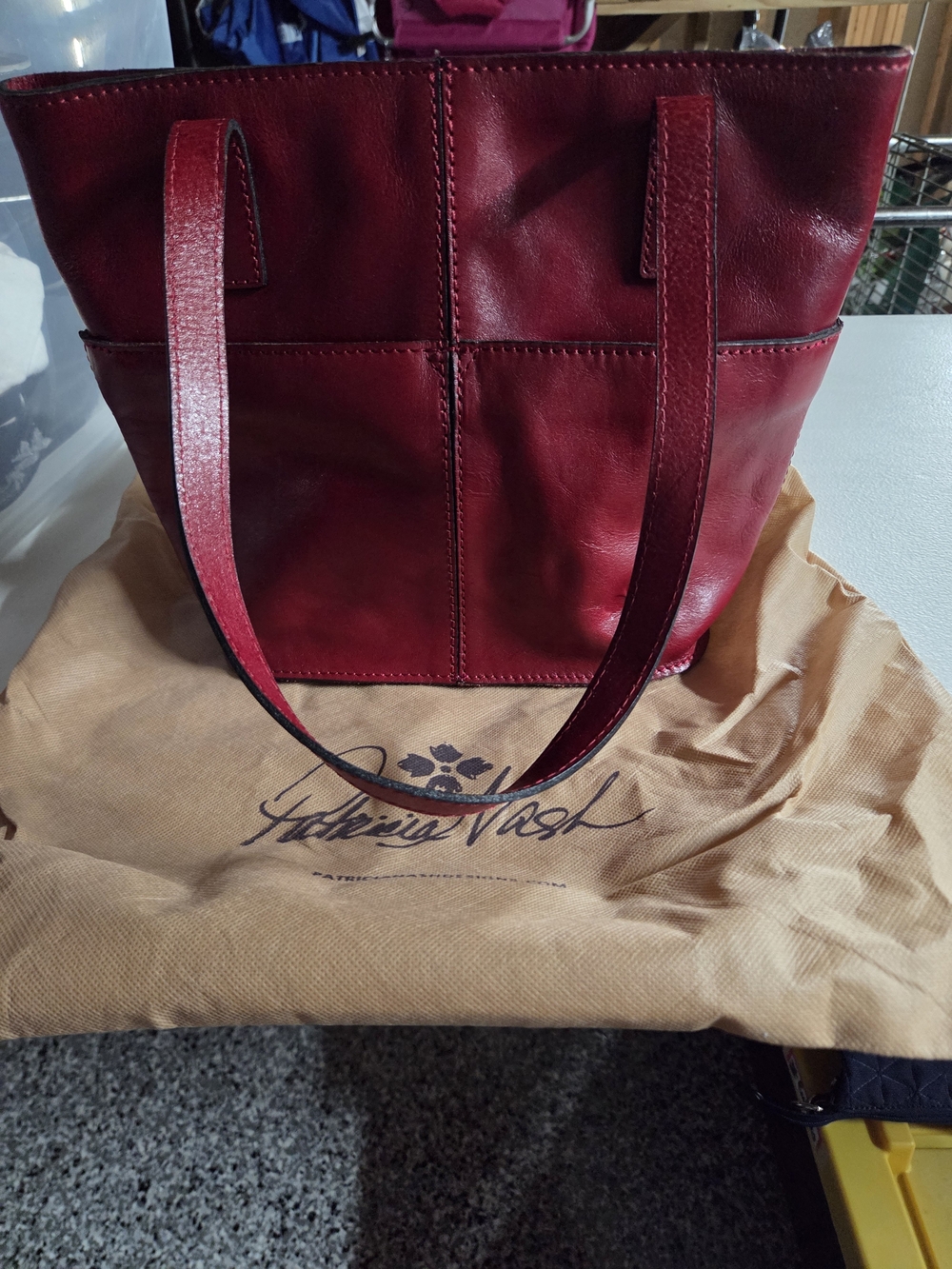 Fabulous Red Leather Tote Bag by Patricia Nash